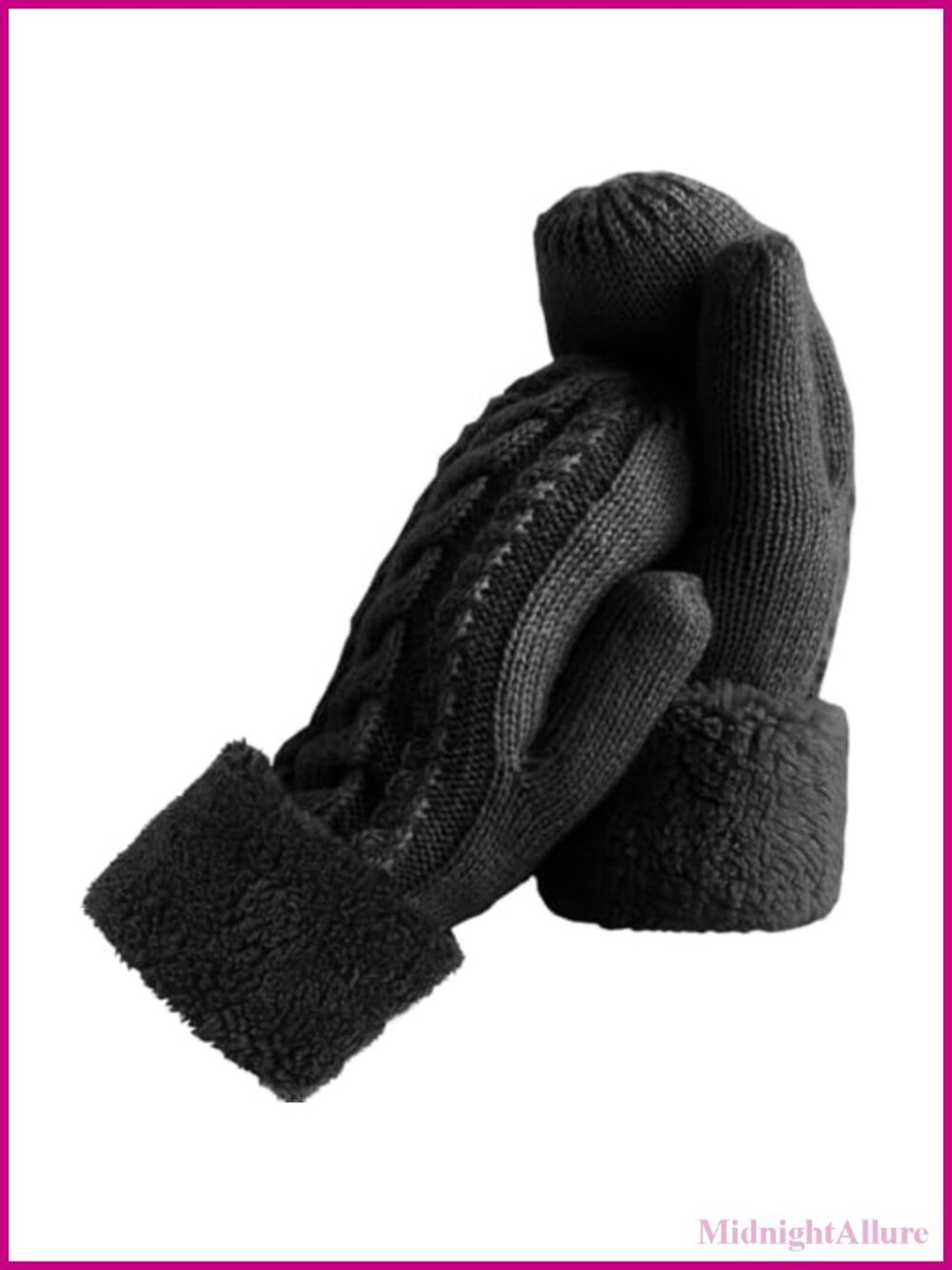 AURUZA Winter Warm Mittens for Women Cozy Thick Knitted Gloves Soft Fleece